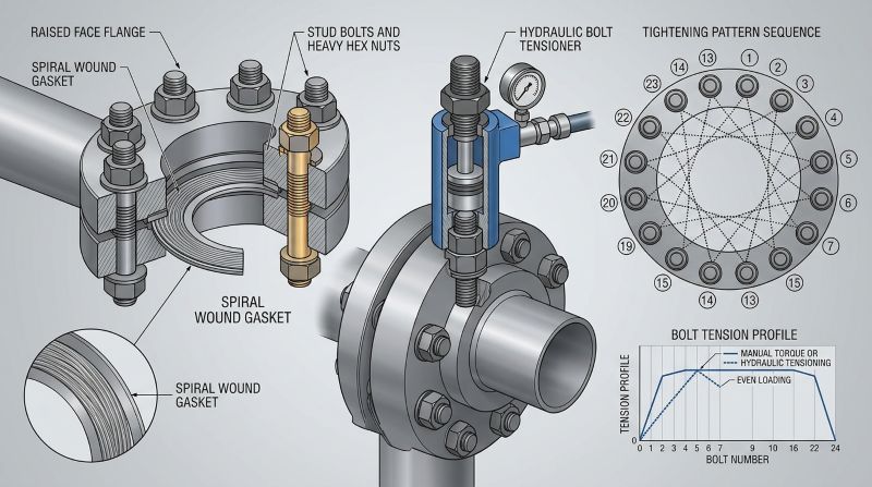 Prosedur Flanges and Bolts Management pada pipa industri
